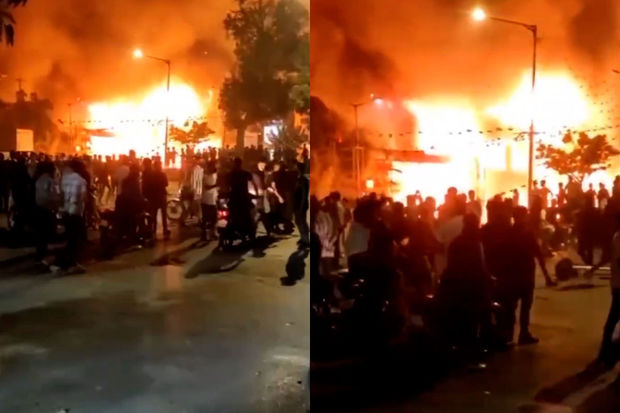 iranda-etirazcilar-polis-idaresini-yandiriblar-video